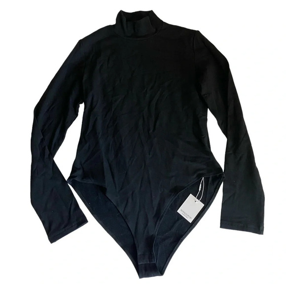 Mangopop Collection Women's Black Bodysuit Top Shirt Long Sleeve Size XL - Picture 6 of 8